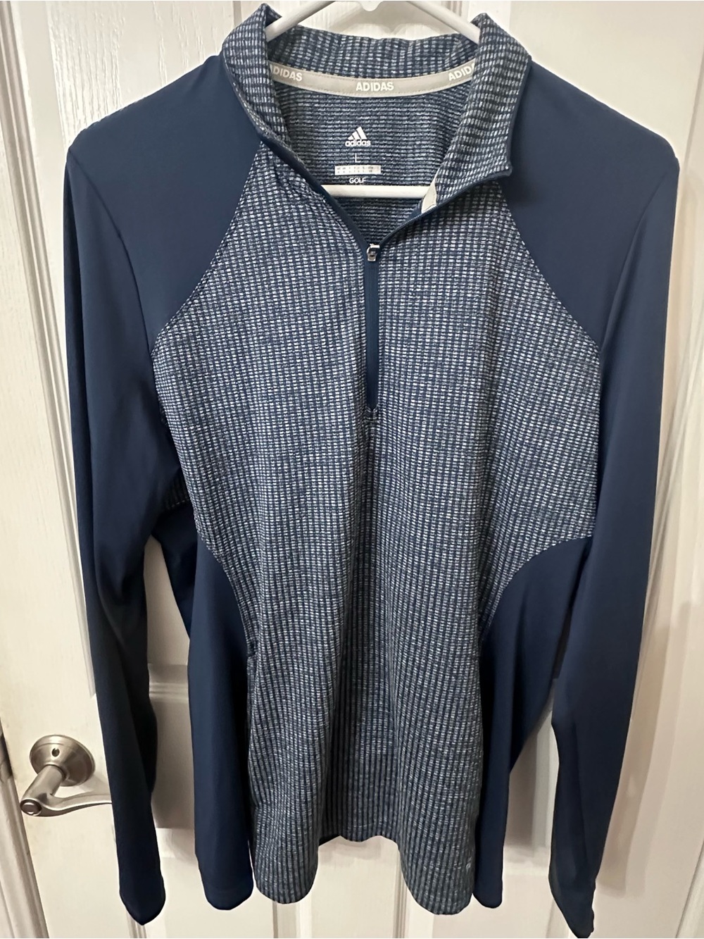 adidas Women's Beyond 18 Half-Zip Golf Pullover Jacket - Navy - Large